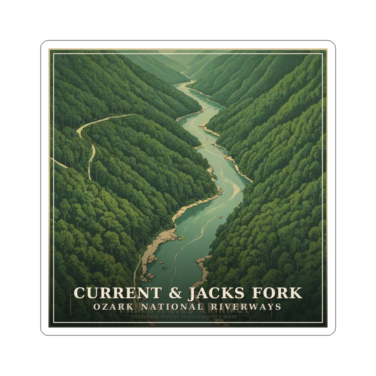 Current & Jacks Fork - The Ozarks Sticker | Corner & County