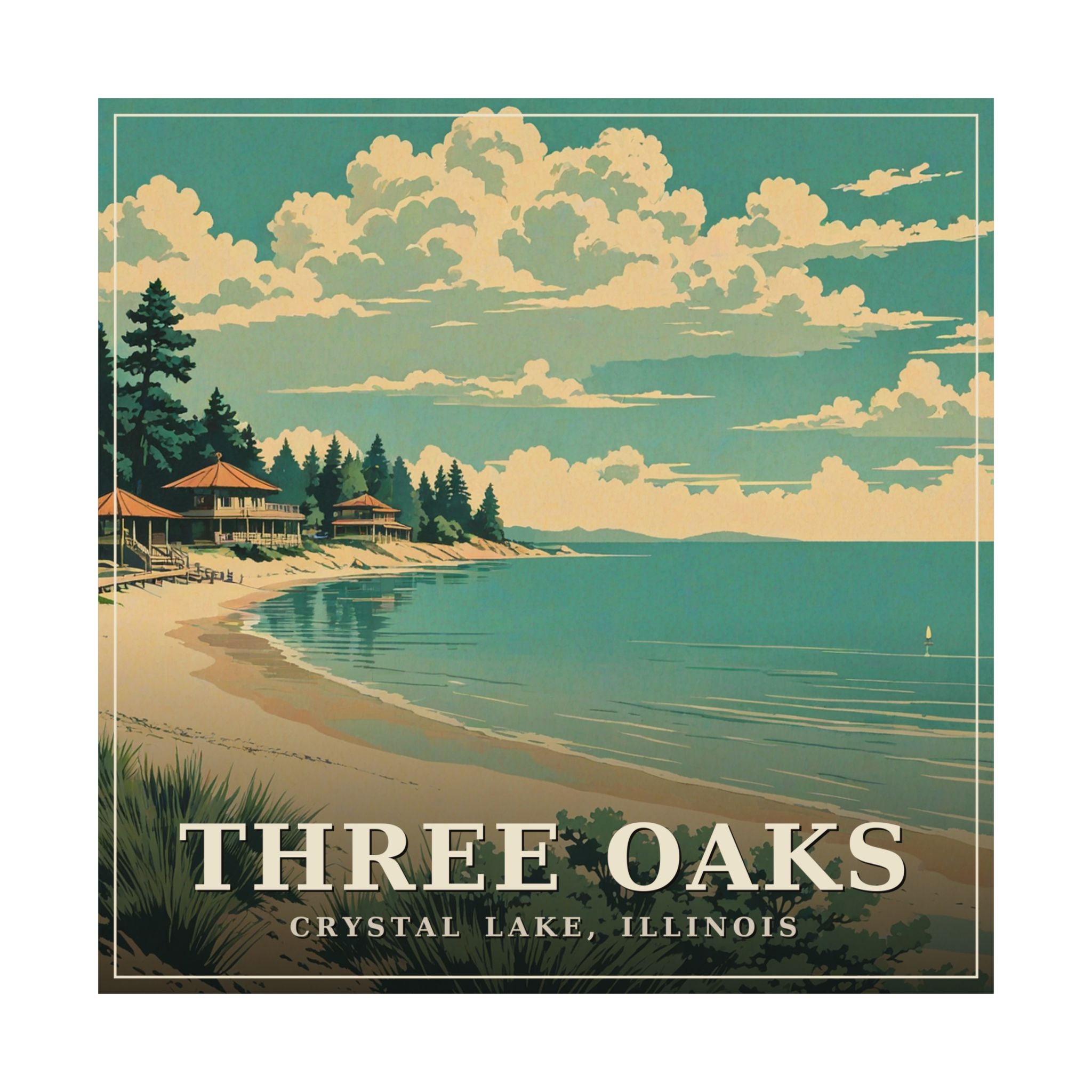 Three Oaks - Crystal Lake Poster | Corner & County