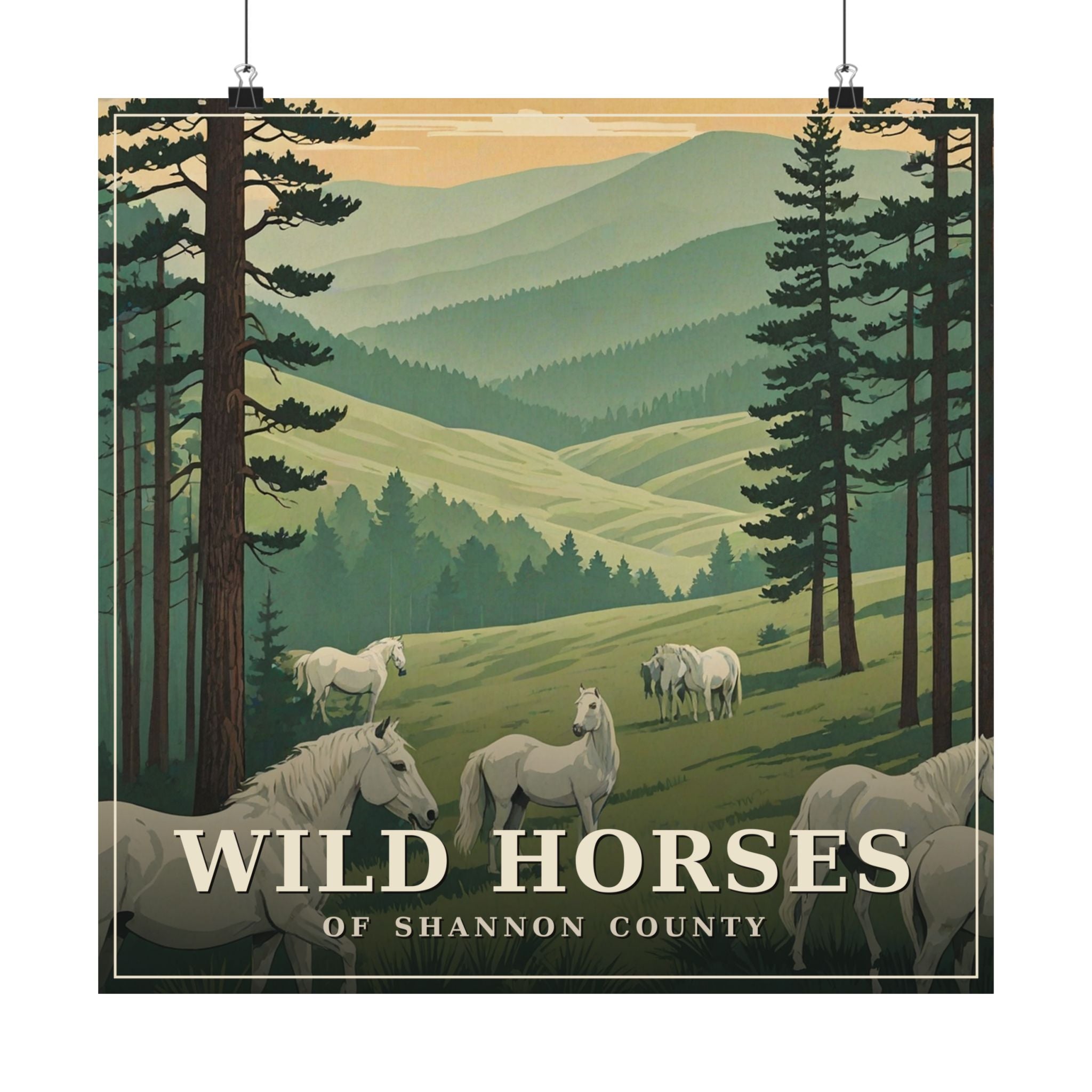 Wild Horses of Shannon County - The Ozarks Poster | Corner & County
